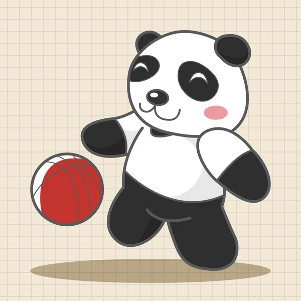 スポーツ漫画のテーマの要素を行う動物のパンダ — ストックベクタ