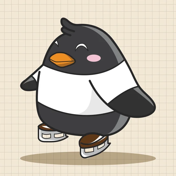 Animal Pinguin macht Sport Cartoon Thema Elemente — Stockvektor