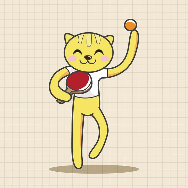 Kot robi sportowe kreskówka tematu elementów — Wektor stockowy