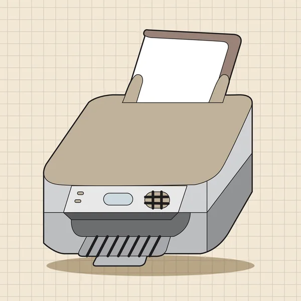 Éléments de thème de l'imprimante d'équipement informatique — Image vectorielle
