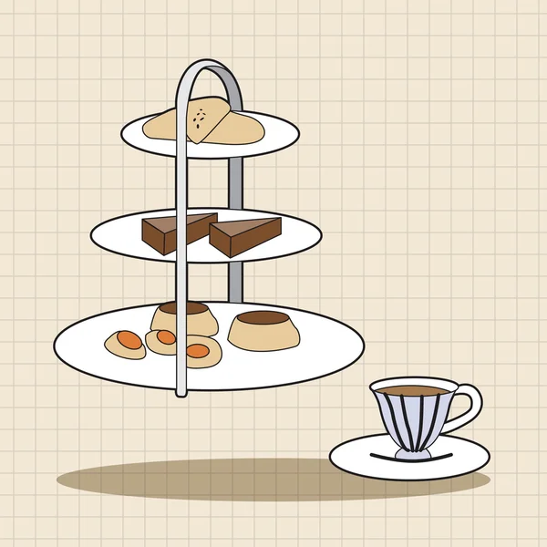 Inglés Afternoon Tea theme elements vector, eps — Archivo Imágenes Vectoriales