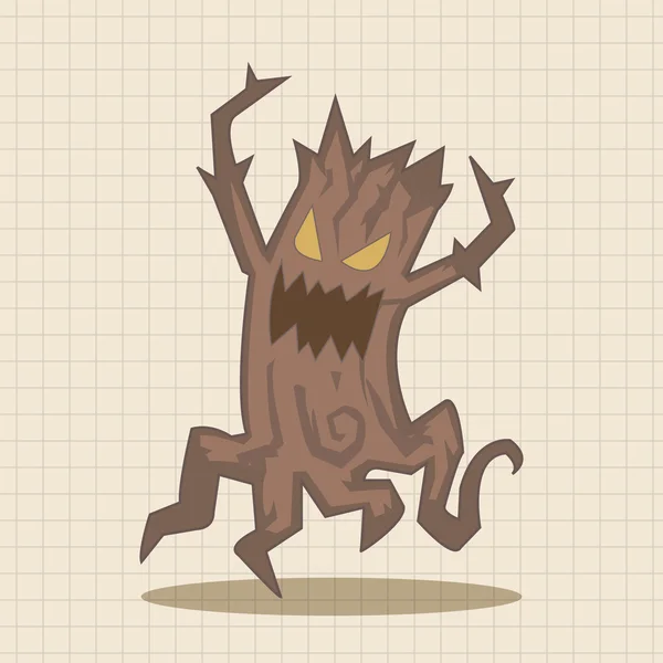 Bizarre monster tree theme elements — Stock Vector
