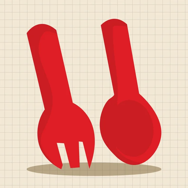 宝宝汤匙和叉子主题元素 — 图库矢量图片