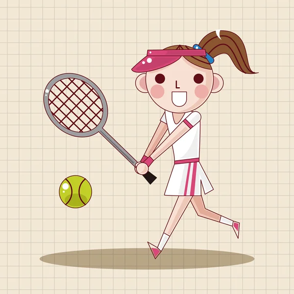 Jugador de tenis tema elementos icono elemento — Vector de stock