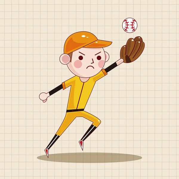 Elemento icona elementi tema giocatore di baseball — Vettoriale Stock