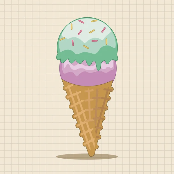 Helados de dibujos animados elementos de tema elemento icono — Vector de stock