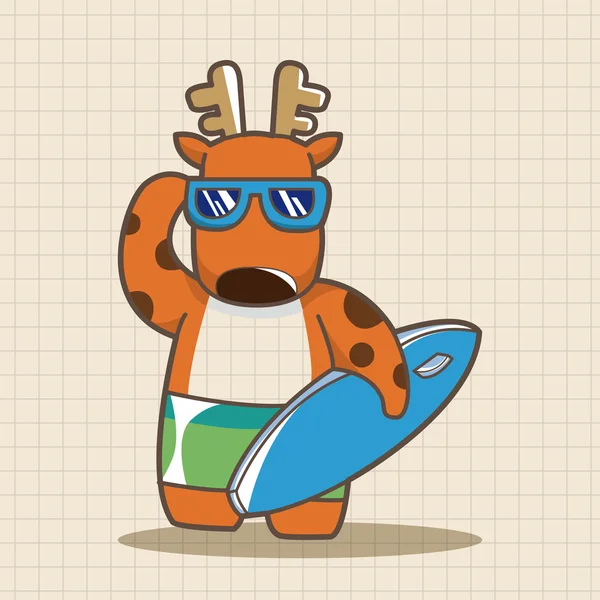 Animal moose summer cartoon theme elements icon element — Stock Vector