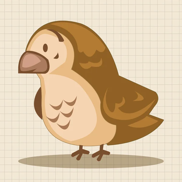 Dierlijke sparrow cartoon thema elementen pictogram element — Stockvector