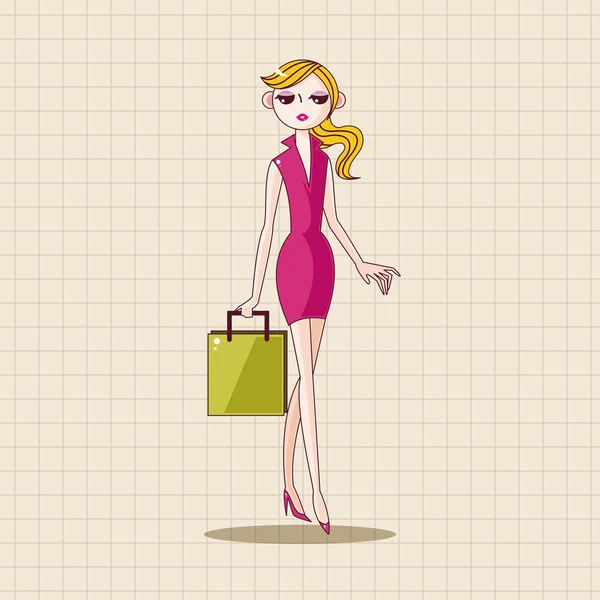 Shopping girl theme elements vector, eps icon element — Vetor de Stock
