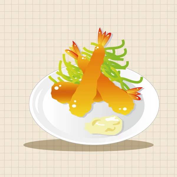 Japanese food theme Fried shrimp elements vector,eps icon element — Stock Vector