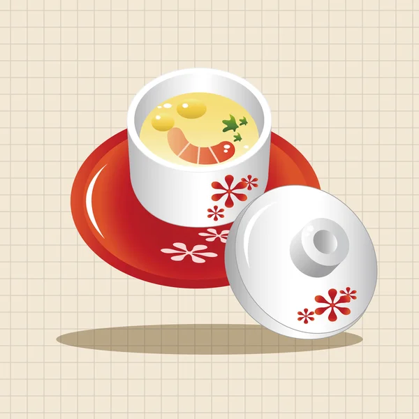 Japonské jídlo, dušená vejce prvky vektoru, eps ikonu prvku — Stockový vektor