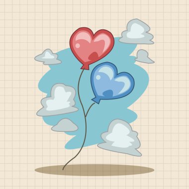 Sevgililer günü balonları Tema öğeleri simge öğesi