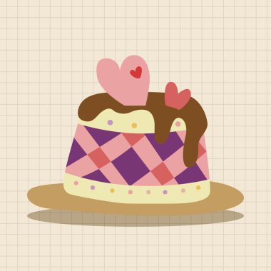 Dekorasyon kek Tema öğeleri vektör, eps10 simgesi öğesi