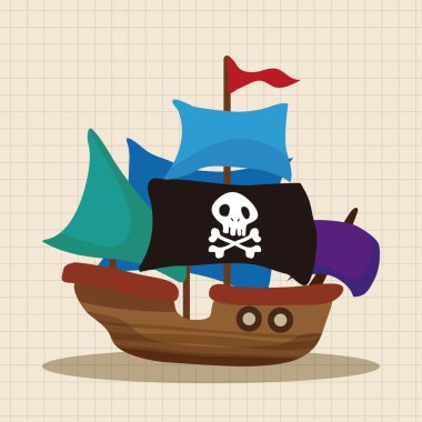 Korsan gemi Tema öğeleri simge öğesi