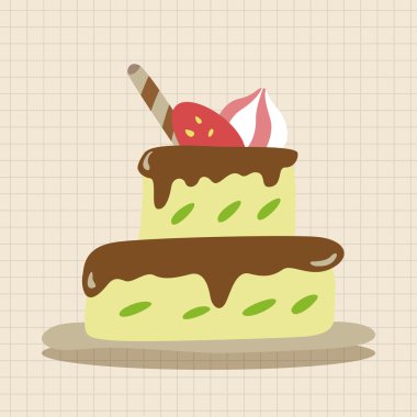 Dekorasyon kek Tema öğeleri vektör, eps10 simgesi öğesi