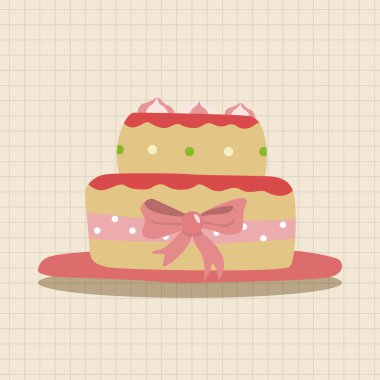 Dekorasyon kek Tema öğeleri vektör, eps10 simgesi öğesi