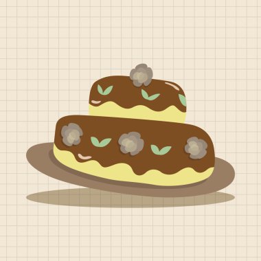 Dekorasyon kek Tema öğeleri vektör, eps10 simgesi öğesi