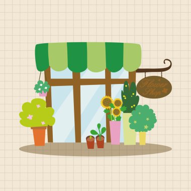 Çiçek Dükkanı Tema öğeleri simge öğesi oluşturma