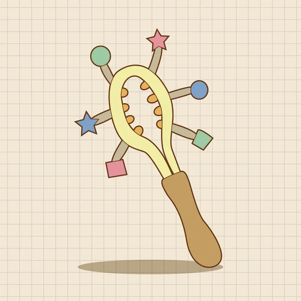 Baby speelgoed rammelaar thema elementen pictogram element — Stockvector