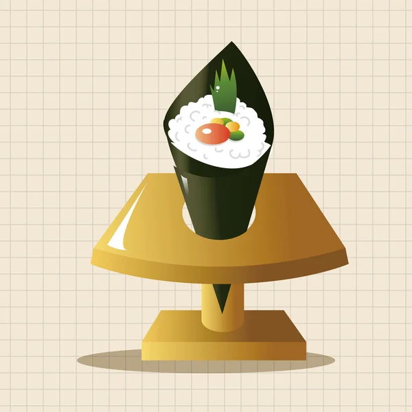 Comida japonesa tema sushi elementos vector, eps icono elemento — Vector de stock