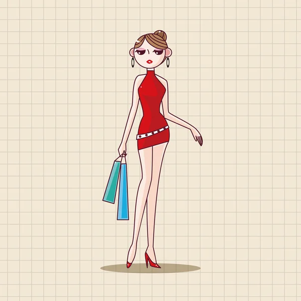 Shopping girl theme elements vector, eps icon element — Vetor de Stock