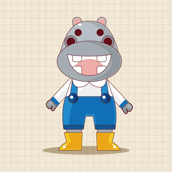 Animal hippo winter cartoon theme elements icon element — Stock Vector