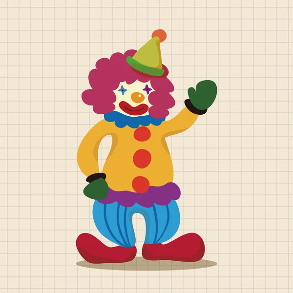Parco divertimenti clown elementi a tema elemento icona — Vettoriale Stock