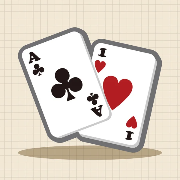 Kaszinó póker kártya téma elemek ikon elem — Stock Vector