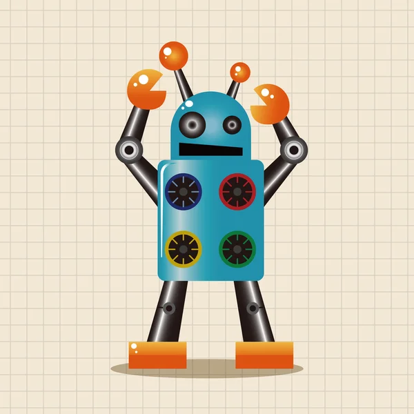 Robot elementi tema cartone animato vettore, eps elemento icona — Vettoriale Stock