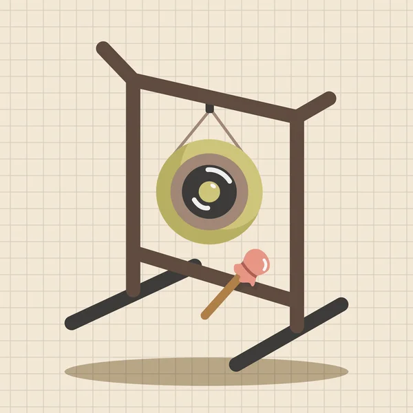 Instrumento gong dibujos animados tema elementos icono elemento — Archivo Imágenes Vectoriales