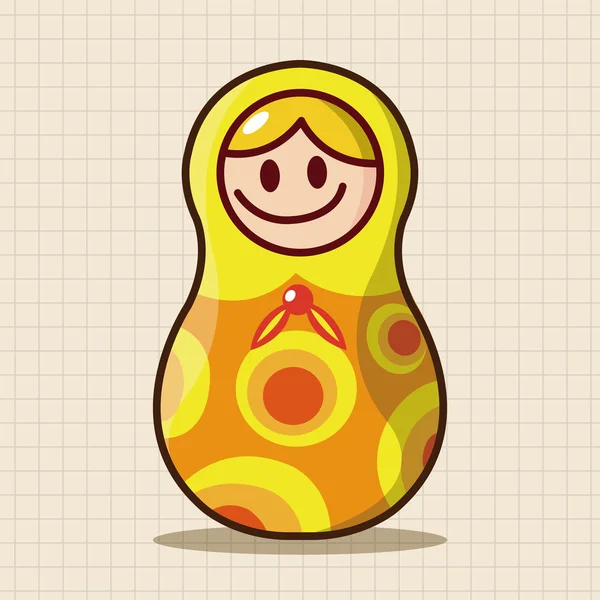 Matryoshka , Russian traditional wooden doll, vector pattern, el icon element — Stock Vector