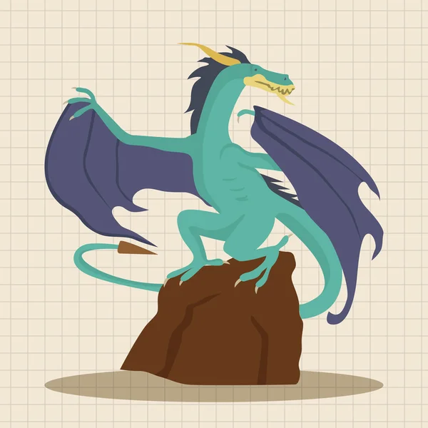 Dragon thème éléments icône élément — Image vectorielle
