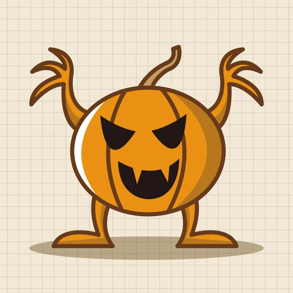 Bizarre monster theme pumpkin elements vector,eps icon element — Stock Vector