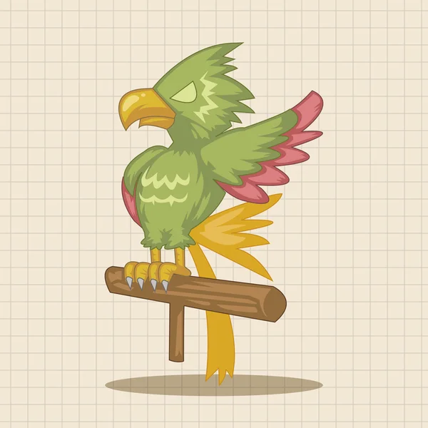 Elemento icona elementi tema pappagallo pirata — Vettoriale Stock
