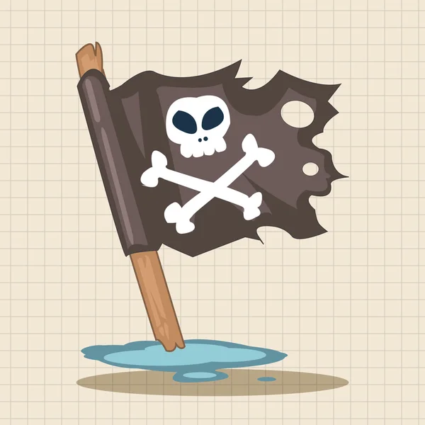 Banderas pirata elemento icono elementos de tema — Vector de stock