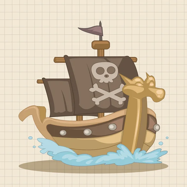 Pirate ship theme elements icon element — Stock Vector