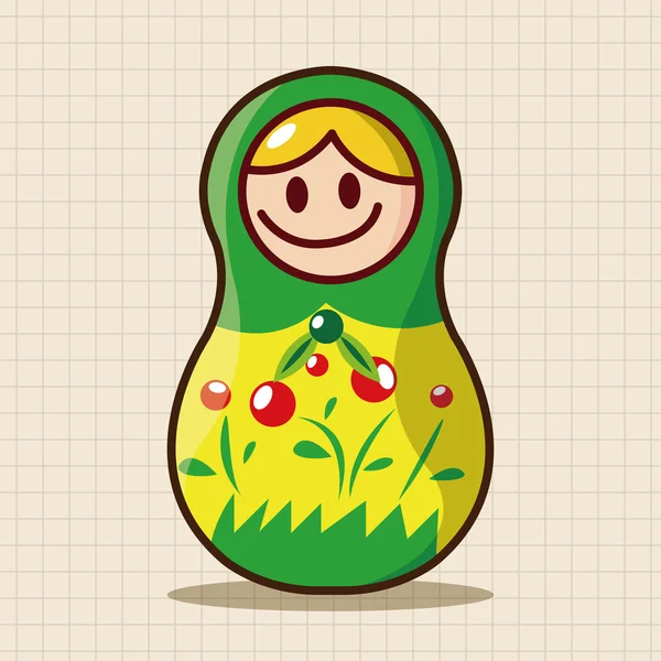 Matrioska, Muñeca de madera tradicional rusa, patrón vectorial, el elemento icono — Vector de stock