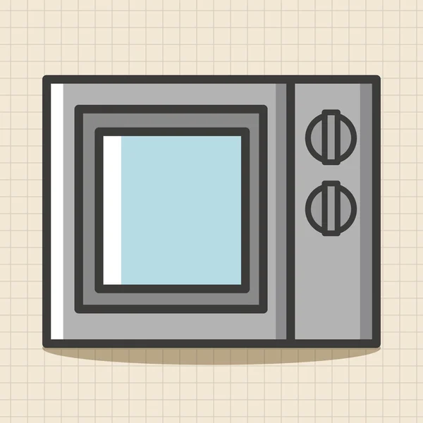 AGD kuchenka mikrofalowa tematu elementów element ikona — Wektor stockowy
