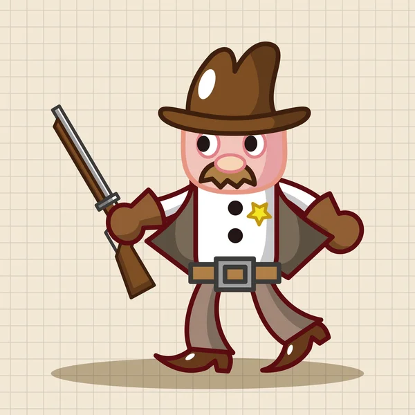 Cowboy thema elementen vector, EPS-pictogram element — Stockvector