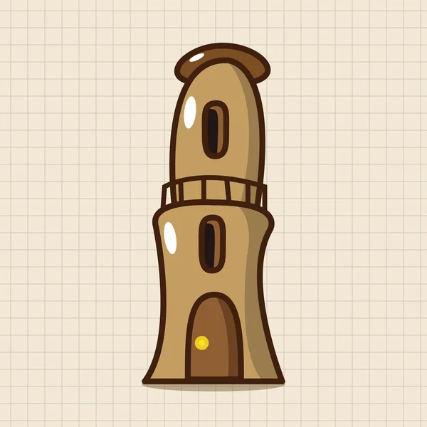 Edificio casa torre tema elementos icono elemento — Archivo Imágenes Vectoriales