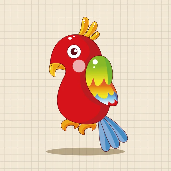 Pták papoušek karikatura téma prvky vektoru, eps ikonu prvku — Stockový vektor