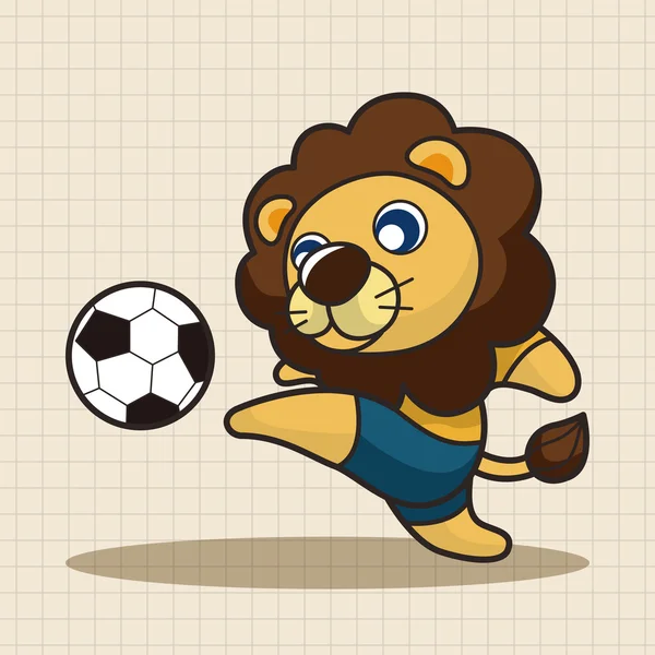 Animais jogar futebol desenhos animados elementos do tema elemento ícone — Vetor de Stock