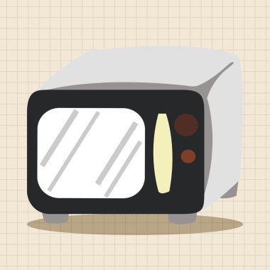 Ev aletleri Tema mikrodalga öğeleri simge öğesi