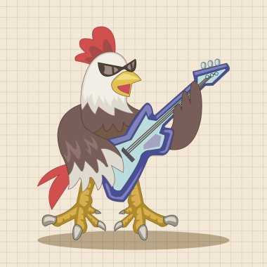 hayvan horoz enstrüman çizgi film Tema öğeleri simge öğesi oynarken