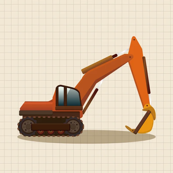 Transporte excavadora camión tema elementos icono elemento — Vector de stock