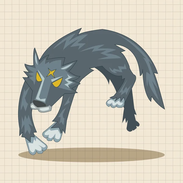 Animal wolf cartoon theme elements icon element — Stock Vector