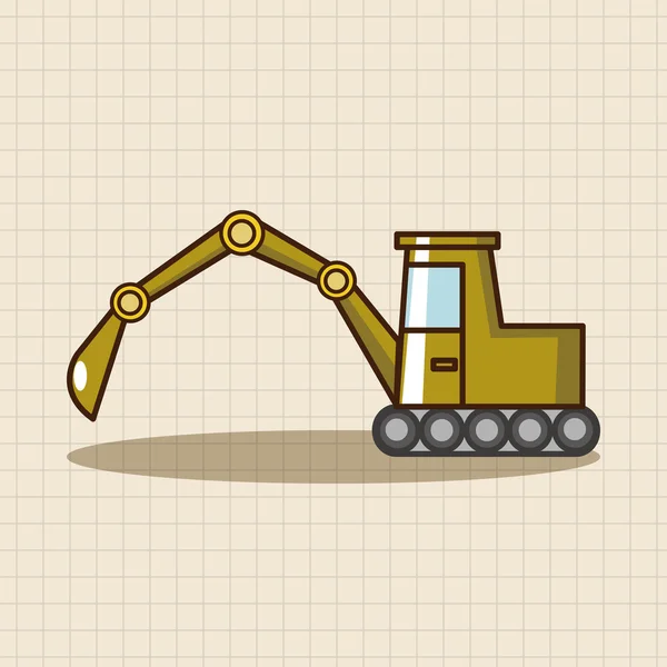 运输挖掘机卡车主题元素图标元素 — 图库矢量图片