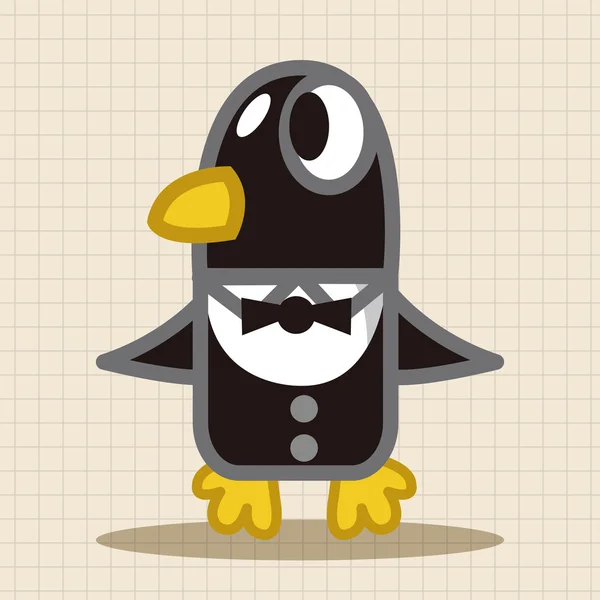 Animal pingüino trabajador dibujos animados elementos icono elemento — Vector de stock