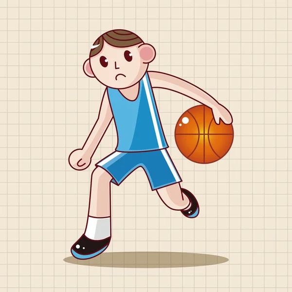 Basketbalový hráč kreslené prvky vektoru, eps ikonu prvku — Stockový vektor