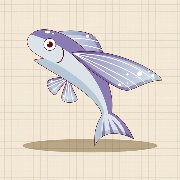Риба мультфільм елементи теми вектор, зберігає елемент піктограми — стоковий вектор